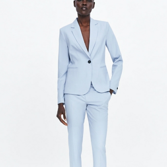 Zara | Dresses | Zara Light Blue Blazer 